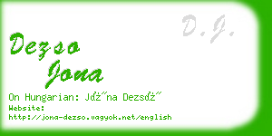 dezso jona business card